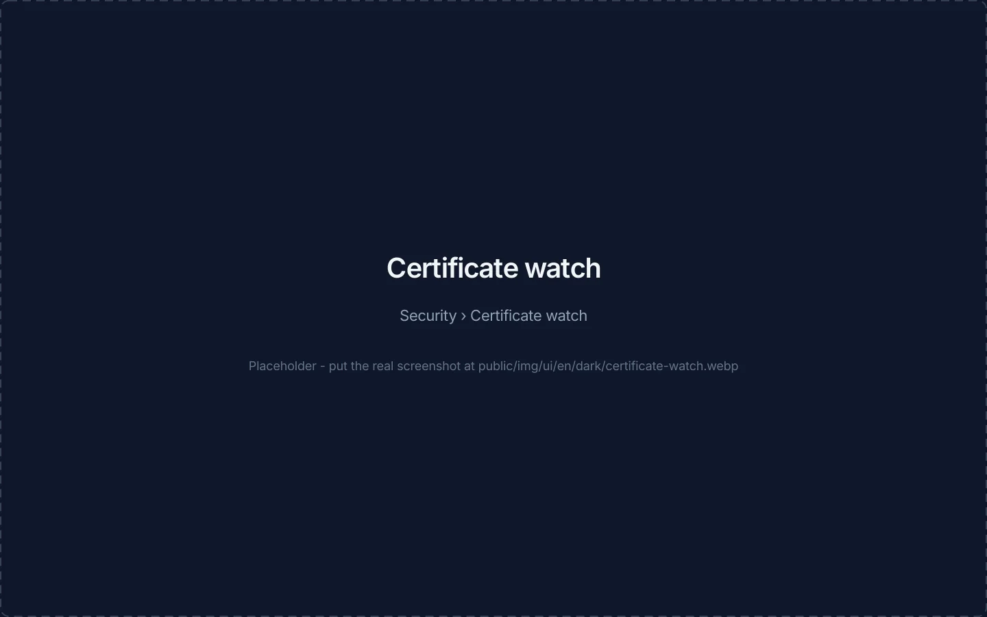 Certificate watch with the list of watched names