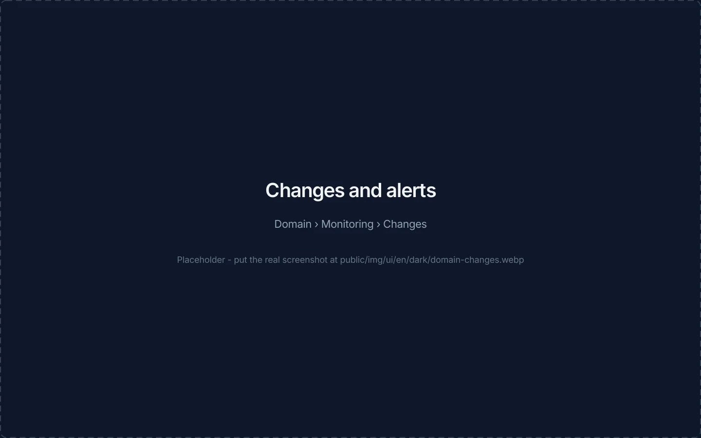 The change history with severity rating and the alert settings