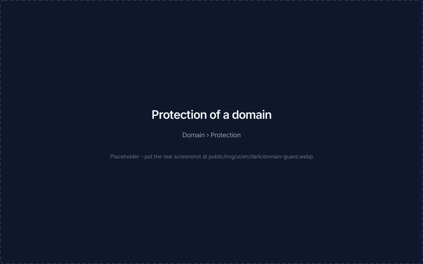 The protection tab of a domain with status cards and protection rules