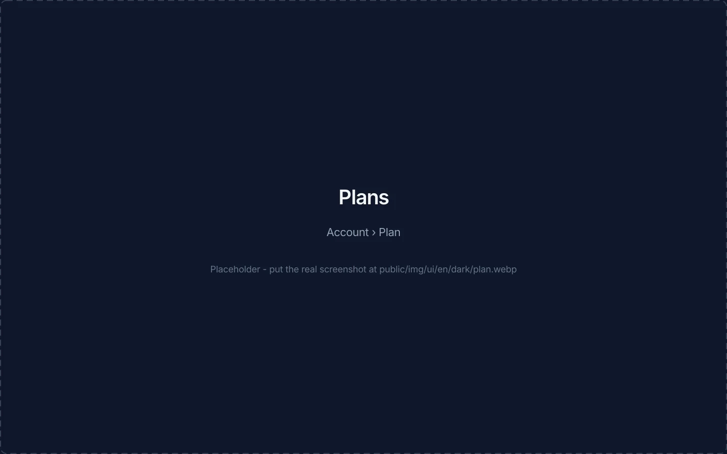 The plan overview with the current plan and the tiers