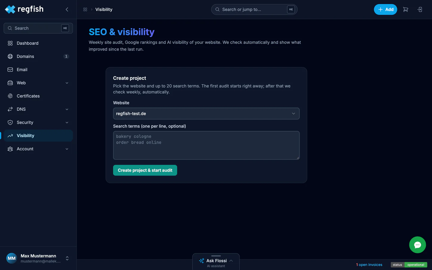 Creating a visibility project