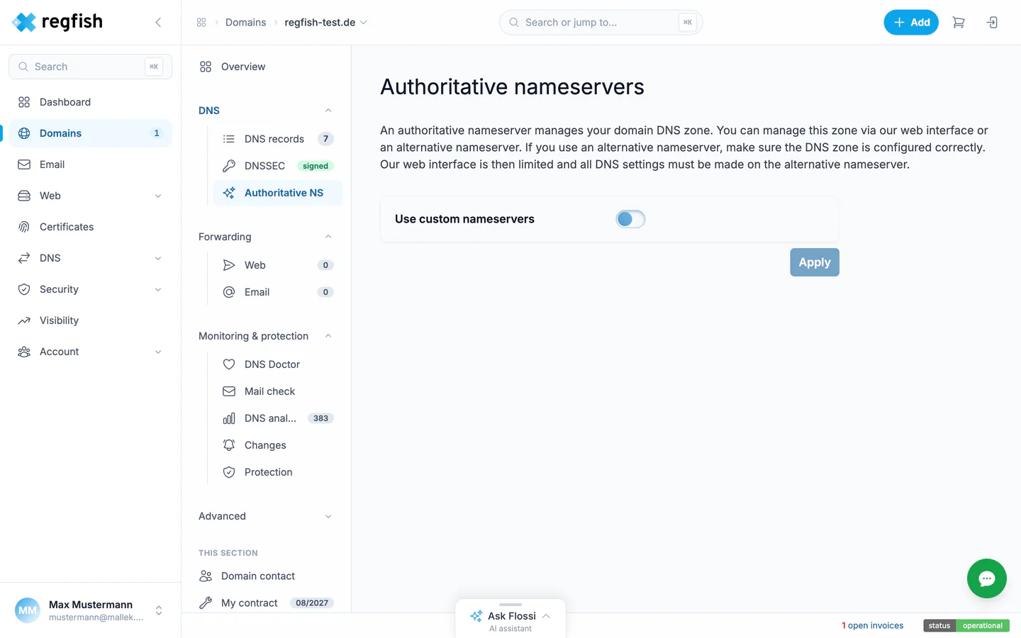 Switching to your own nameservers