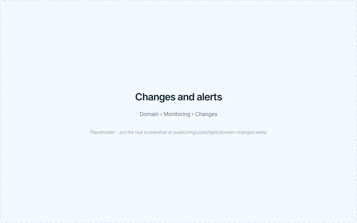 The change history with severity rating and the alert settings