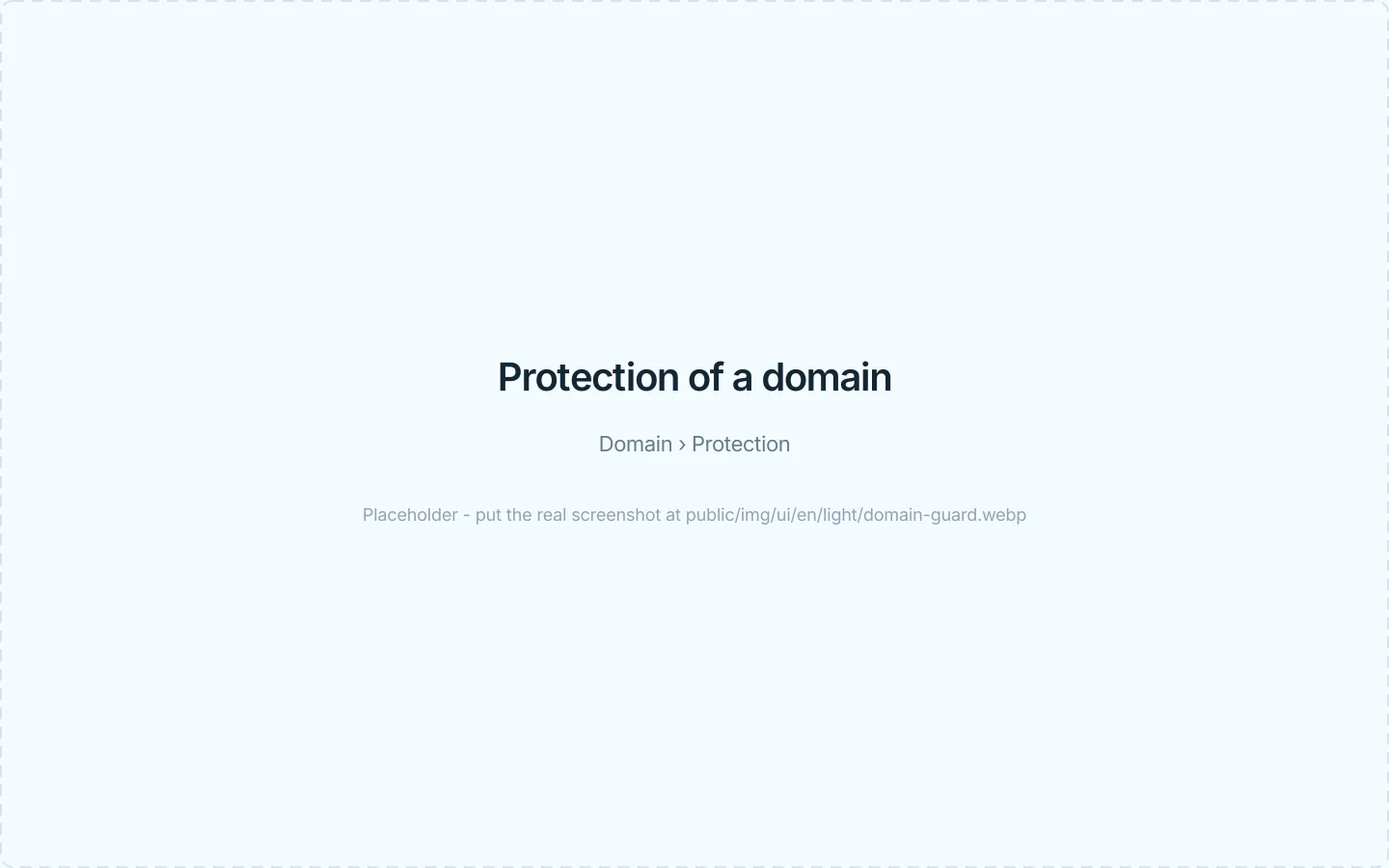 The protection tab of a domain with status cards and protection rules