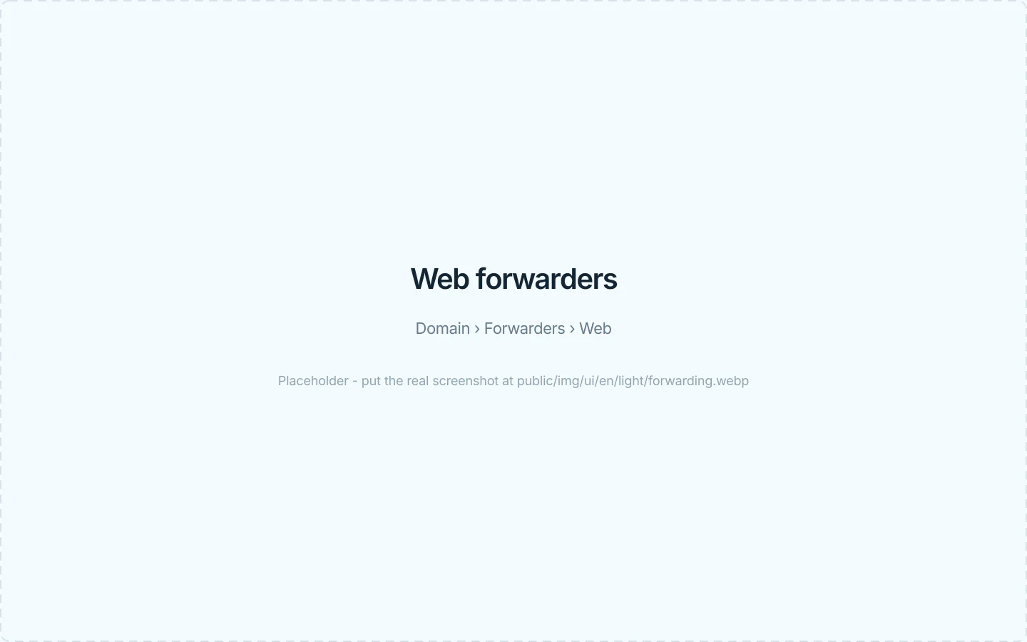 The overview of web forwarders