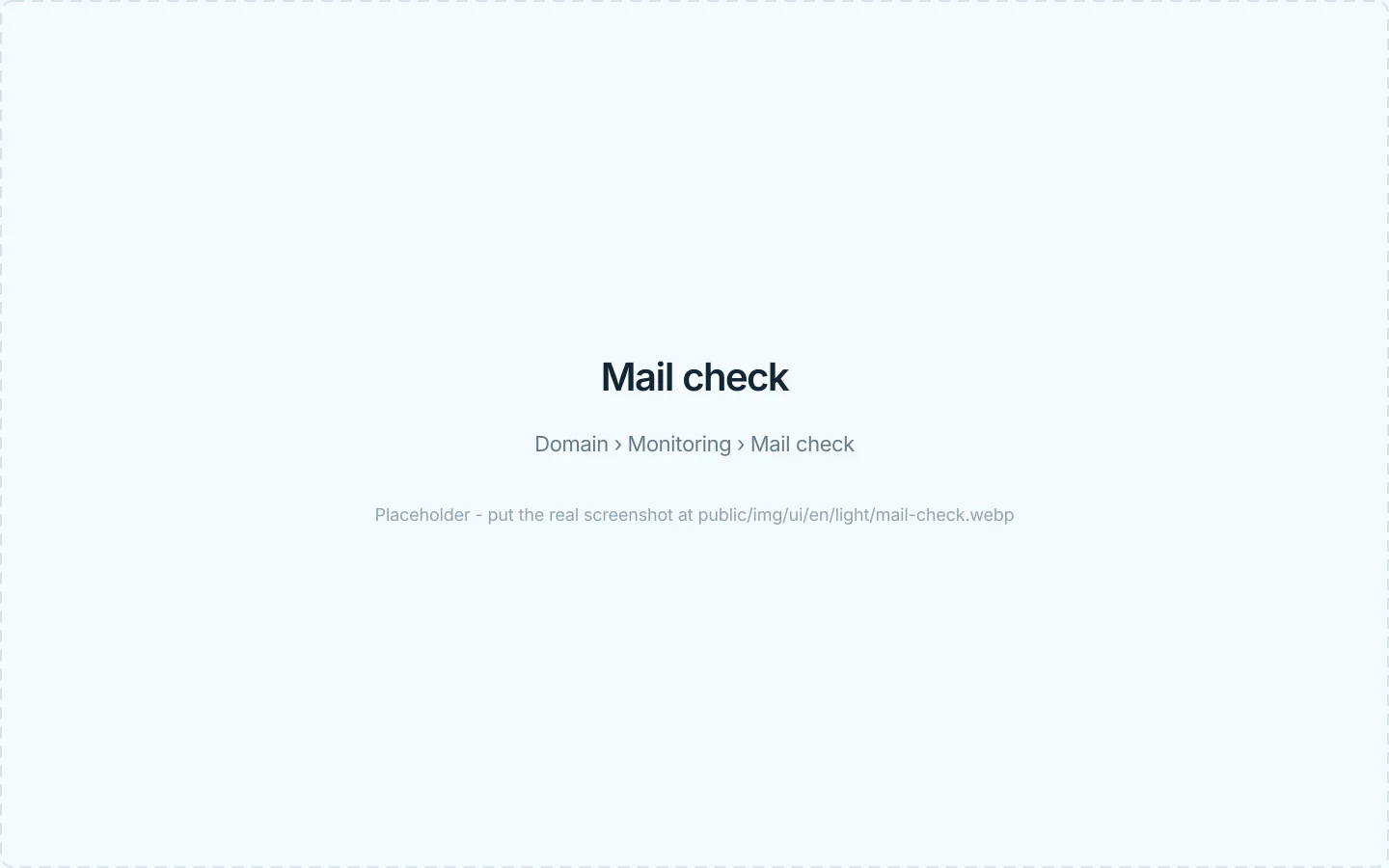 The mail check with a deliverability score and individual findings